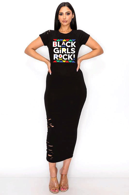 Black Girls Rock Tee Midi Dress
