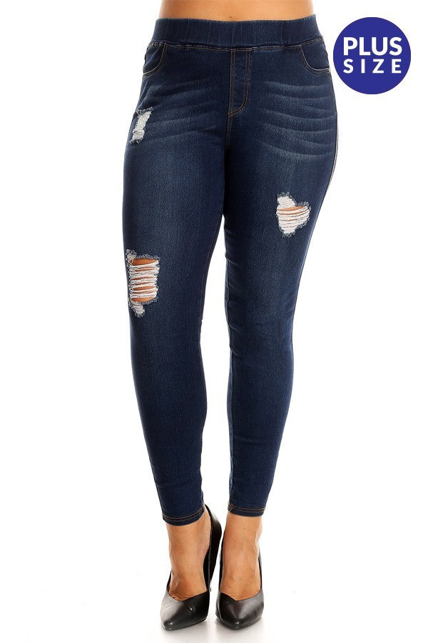 Banded Distressed Jeans