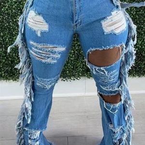 NOTHINGNESSWORLD Damaged Tassel Jeans
